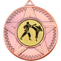 Karate Striped Star Medal | Bronze | 50mm