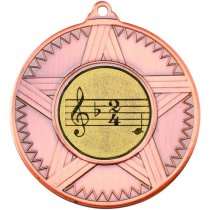 Music Striped Star Medal | Bronze | 50mm