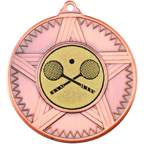 Squash Striped Star Medal | Bronze | 50mm