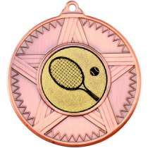 Tennis Striped Star Medal | Bronze | 50mm