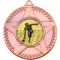 Ten Pin Striped Star Medal | Bronze | 50mm