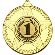 1st Place Striped Star Medal | Gold | 50mm