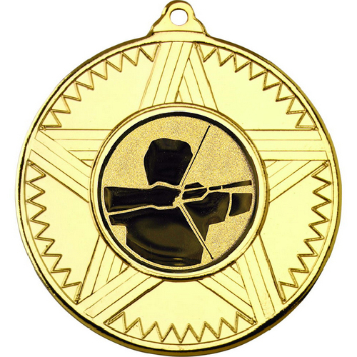 Archery Striped Star Medal | Gold | 50mm