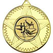 Gymnastics Striped Star Medal | Gold | 50mm