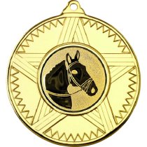 Horse Striped Star Medal | Gold | 50mm