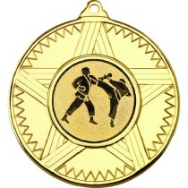 Karate Striped Star Medal | Gold | 50mm