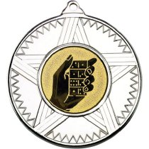 Dominos Striped Star Medal | Silver | 50mm