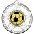 Football Striped Star Medal | Silver | 50mm - M26S.FOOTBALL