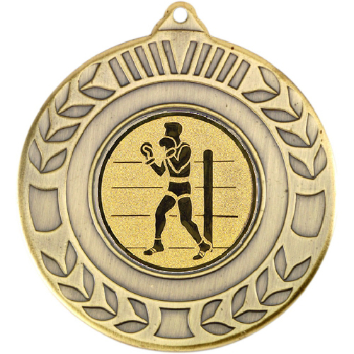 Boxing Wreath Medal | Antique Gold | 50mm