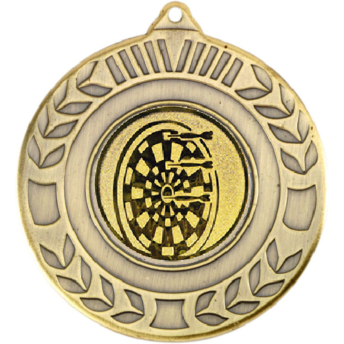 Darts Wreath Medal | Antique Gold | 50mm
