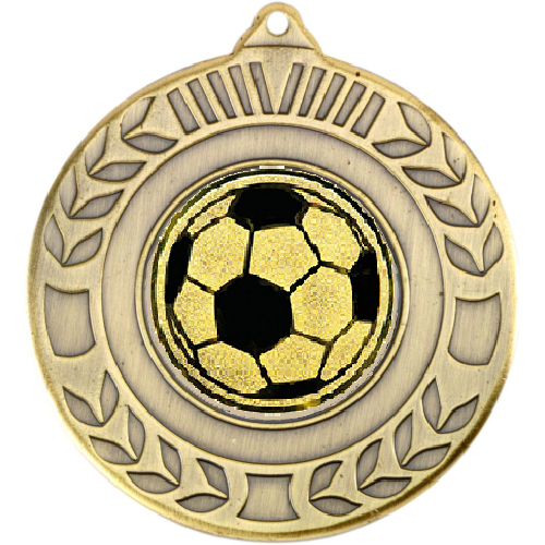 Football Wreath Medal | Antique Gold | 50mm