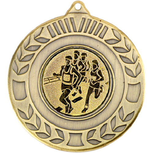 Running Wreath Medal | Antique Gold | 50mm