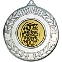 Darts Wreath Medal | Antique Silver | 50mm
