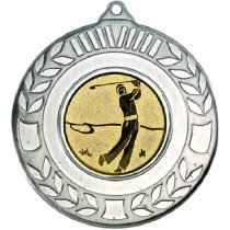 Golf Wreath Medal | Antique Silver | 50mm