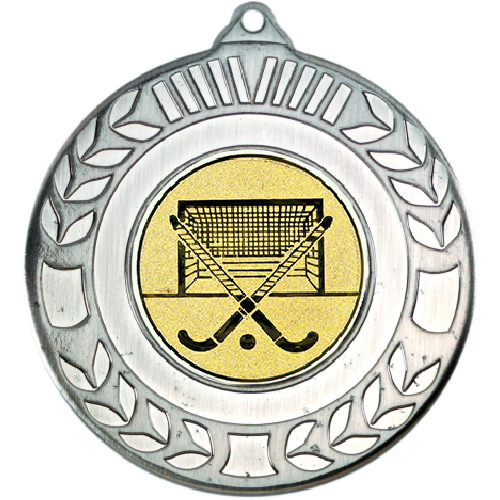 Hockey Wreath Medal | Antique Silver | 50mm