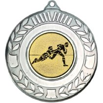 Rugby Wreath Medal | Antique Silver | 50mm