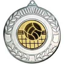 Volleyball Wreath Medal | Antique Silver | 50mm