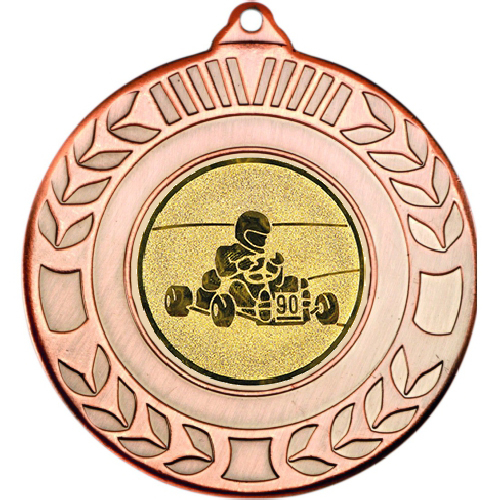 Go Kart Wreath Medal | Bronze | 50mm