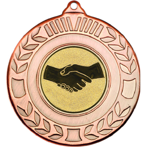 Handshake Wreath Medal | Bronze | 50mm