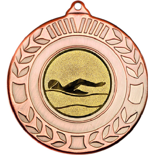 Swimming Wreath Medal | Bronze | 50mm