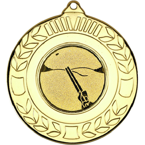 Clay Pigeon Wreath Medal | Gold | 50mm