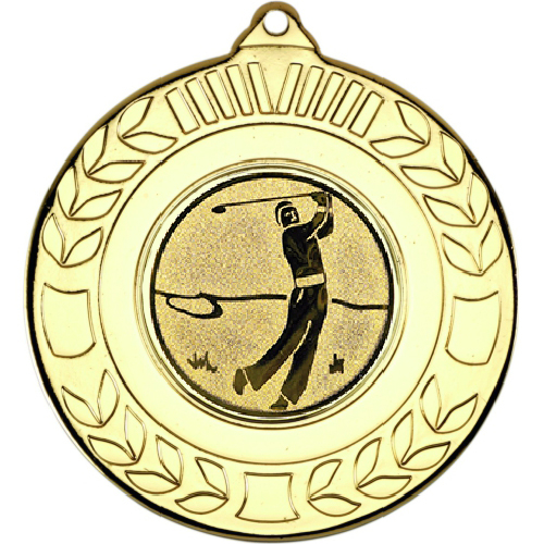 Golf Wreath Medal | Gold | 50mm