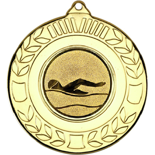 Swimming Wreath Medal | Gold | 50mm