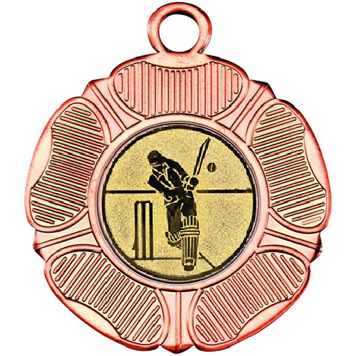 Cricket Tudor Rose Medal | Bronze | 50mm