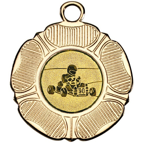 Go Kart Tudor Rose Medal | Gold | 50mm