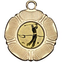 Golf Tudor Rose Medal | Gold | 50mm