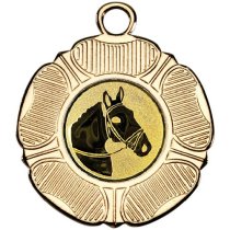 Horse Tudor Rose Medal | Gold | 50mm