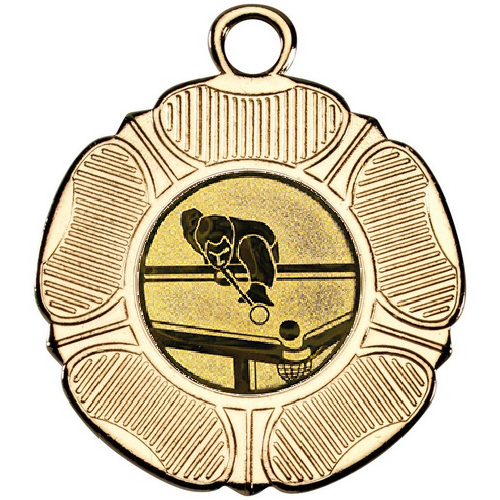 Snooker Tudor Rose Medal | Gold | 50mm