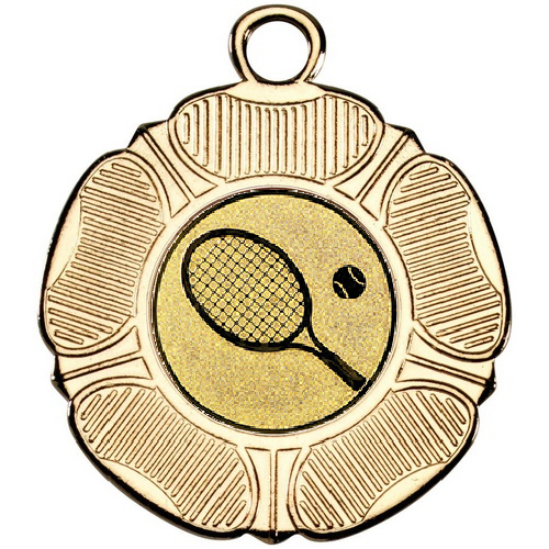 Tennis Tudor Rose Medal | Gold | 50mm