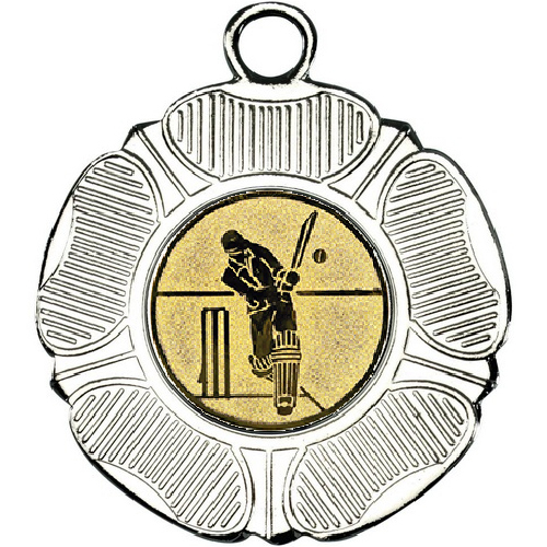 Cricket Tudor Rose Medal | Silver | 50mm