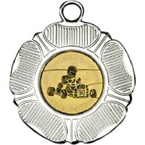 Go Kart Tudor Rose Medal | Silver | 50mm