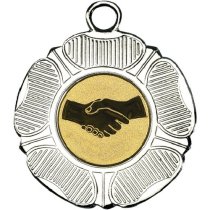 Handshake Tudor Rose Medal | Silver | 50mm