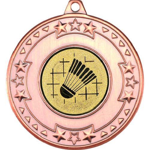 Badminton Tri Star Medal | Bronze | 50mm