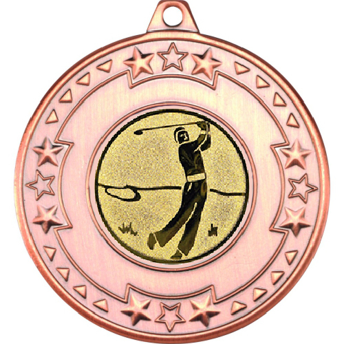 Golf Tri Star Medal | Bronze | 50mm