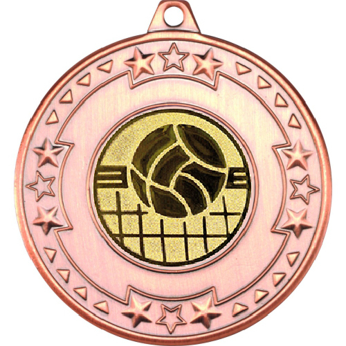 Volleyball Tri Star Medal | Bronze | 50mm