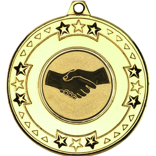 Handshake Tri Star Medal | Gold | 50mm