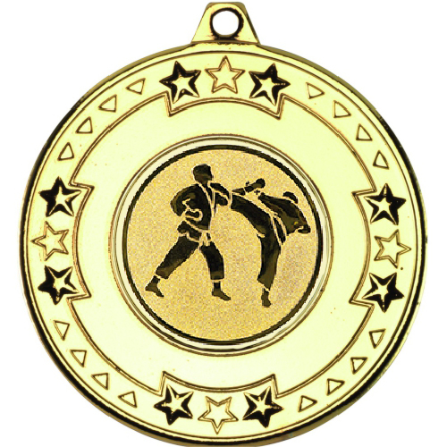 Karate Tri Star Medal | Gold | 50mm