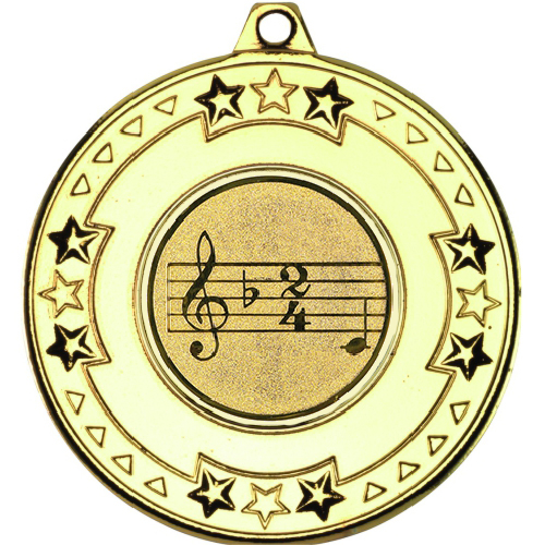 Music Tri Star Medal | Gold | 50mm