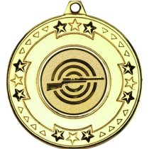 Shooting Tri Star Medal | Gold | 50mm