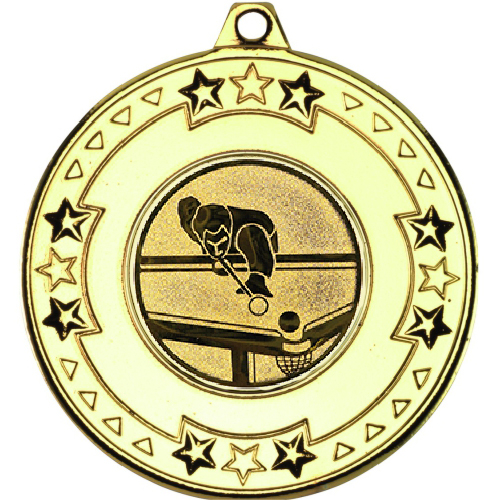 Snooker Tri Star Medal | Gold | 50mm