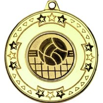 Volleyball Tri Star Medal | Gold | 50mm