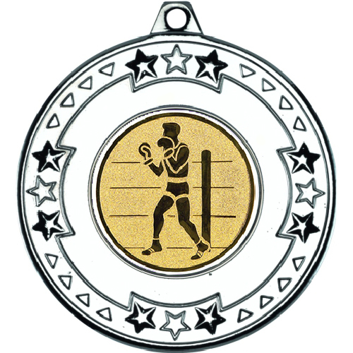 Boxing Tri Star Medal | Silver | 50mm