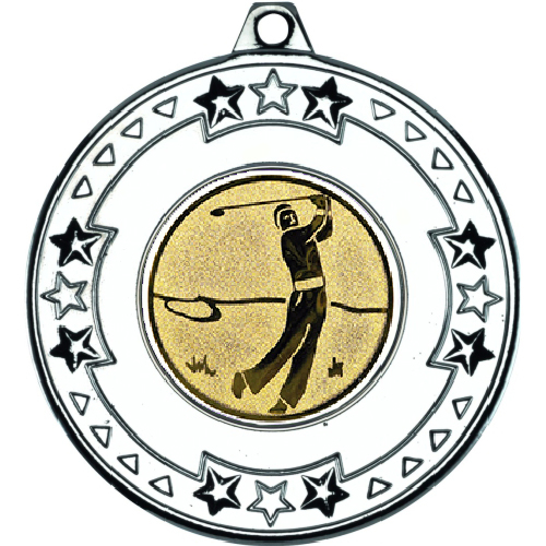 Golf Tri Star Medal | Silver | 50mm