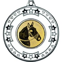 Horse Tri Star Medal | Silver | 50mm