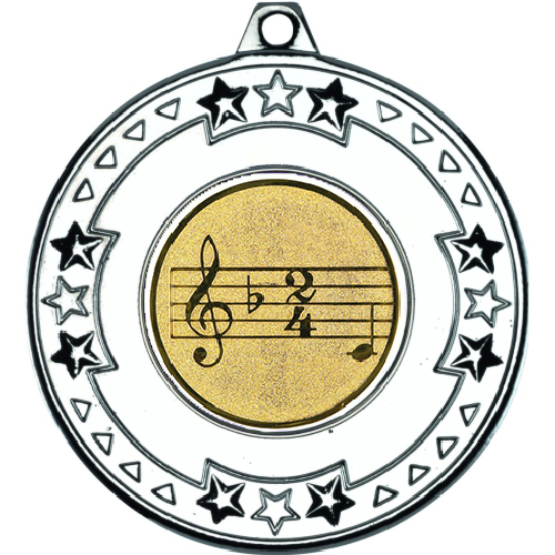 Music Tri Star Medal | Silver | 50mm