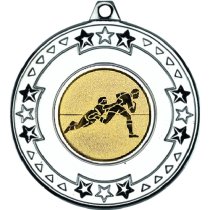 Rugby Tri Star Medal | Silver | 50mm